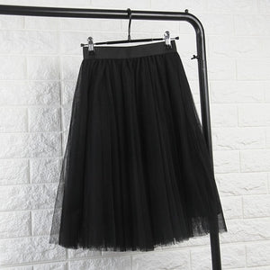 TingYiLi Tulle Skirts Womens Black Gray White