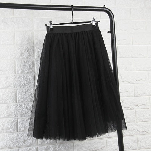 TingYiLi Tulle Skirts Womens Black Gray White