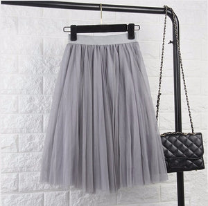 TingYiLi Tulle Skirts Womens Black Gray White