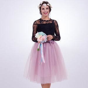 6Layers 65cm Fashion Tulle Skirt Pleated