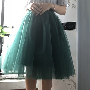 6Layers 65cm Fashion Tulle Skirt Pleated