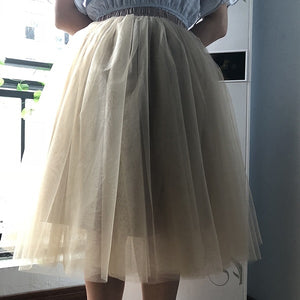 6Layers 65cm Fashion Tulle Skirt Pleated