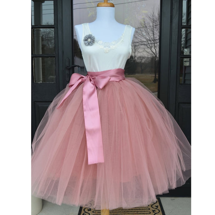 6Layers 65cm Fashion Tulle Skirt Pleated