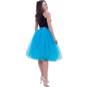 6Layers 65cm Fashion Tulle Skirt Pleated