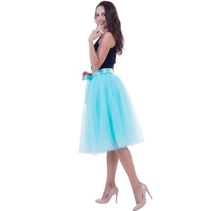 6Layers 65cm Fashion Tulle Skirt Pleated