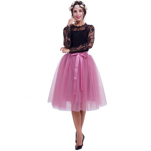 6Layers 65cm Fashion Tulle Skirt Pleated