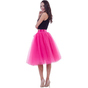 6Layers 65cm Fashion Tulle Skirt Pleated