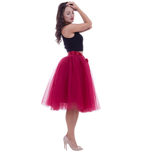 6Layers 65cm Fashion Tulle Skirt Pleated