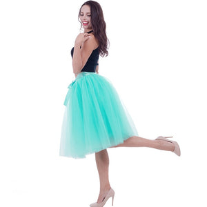 6Layers 65cm Fashion Tulle Skirt Pleated