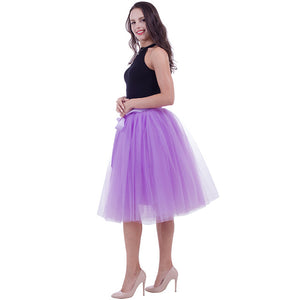 6Layers 65cm Fashion Tulle Skirt Pleated