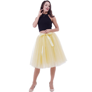 6Layers 65cm Fashion Tulle Skirt Pleated