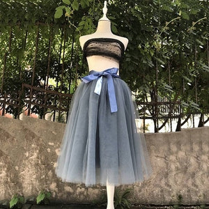 6Layers 65cm Fashion Tulle Skirt Pleated