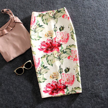 Load image into Gallery viewer, Women Skirts Summer Print Flowers Pencil Skirt Casual