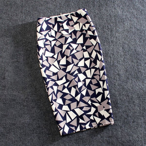 Women Skirts Summer Print Flowers Pencil Skirt Casual