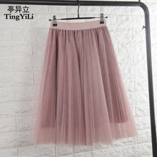 Load image into Gallery viewer, TingYiLi Tulle Skirts Womens Black Gray White