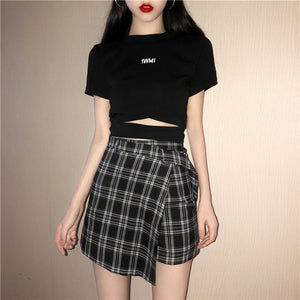 2019 Summer Women Skirt Plaid A-Line