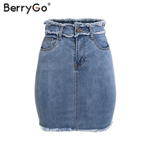 Load image into Gallery viewer, BerryGo Sexy pencil denim skirts women skirt