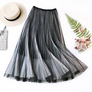 2019 New Summer Polka Dot Mesh Women Skirt